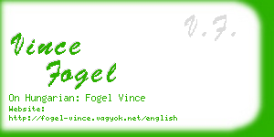 vince fogel business card